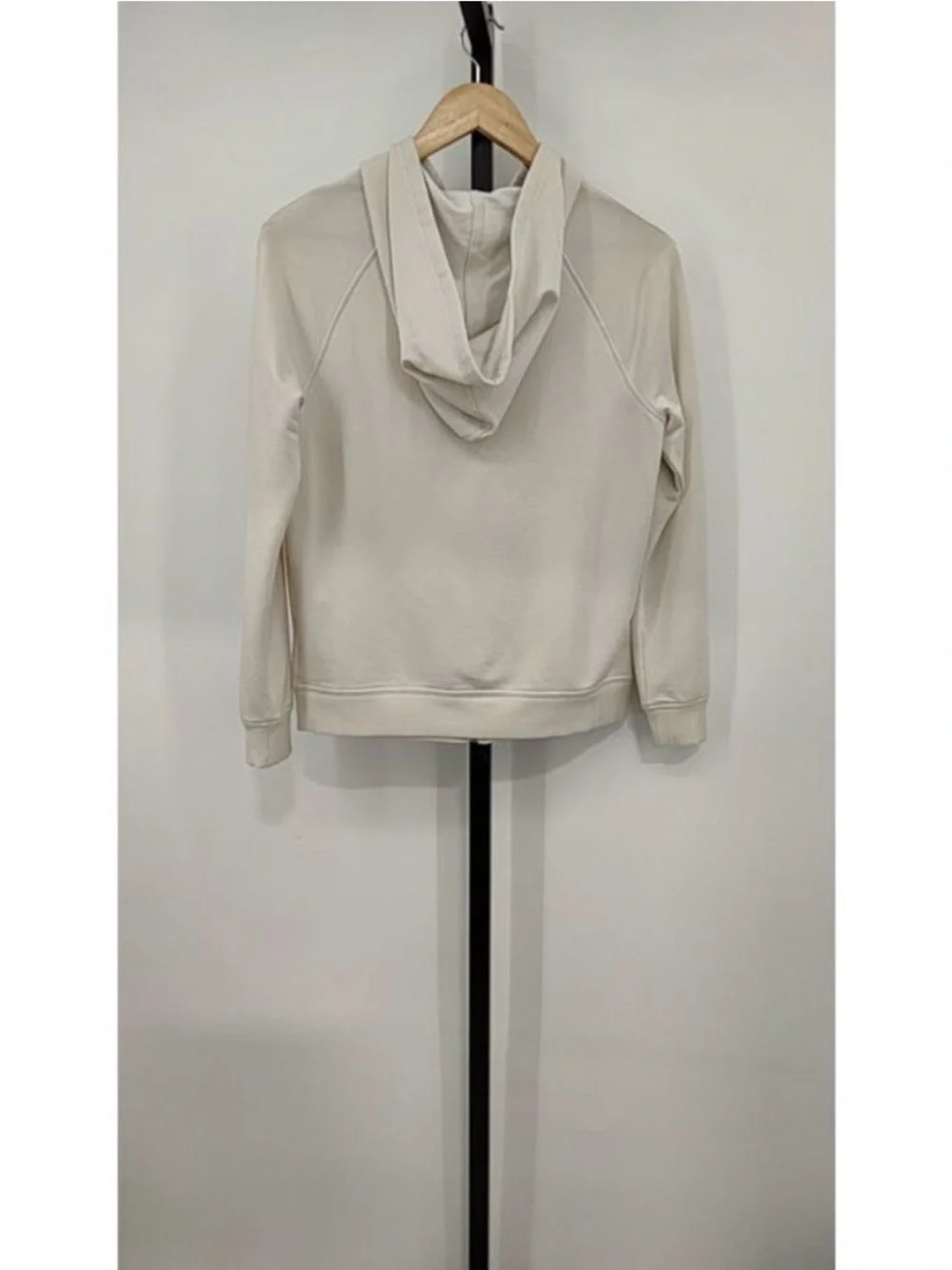 Quince Women Supersoft Fleece Zip Up Hoodie Off-White Sleeved Jacket - Picture 3 of 6